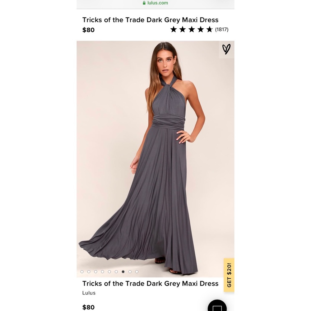 Lulus Tricks of the Trade Dark Grey maxi